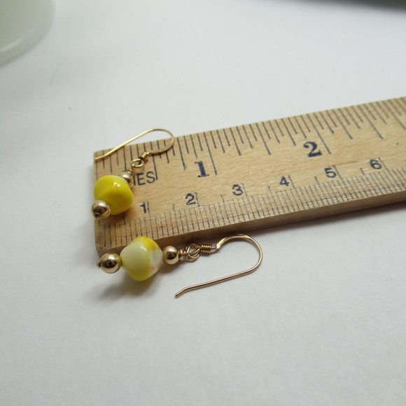 Uranium glass bead earrings - Picture 10 of 16